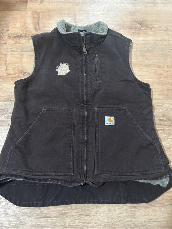 Carhartt Jackets & Blazers - Carhartt Brown Sherpa-Lined Work Vest